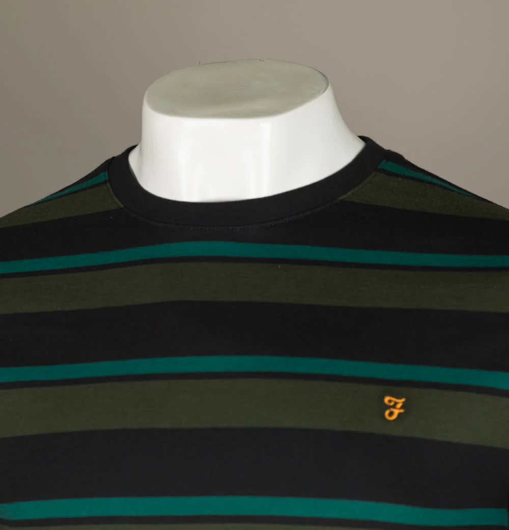 Farah Agawan Stripe T-Shirt Black - Image 3