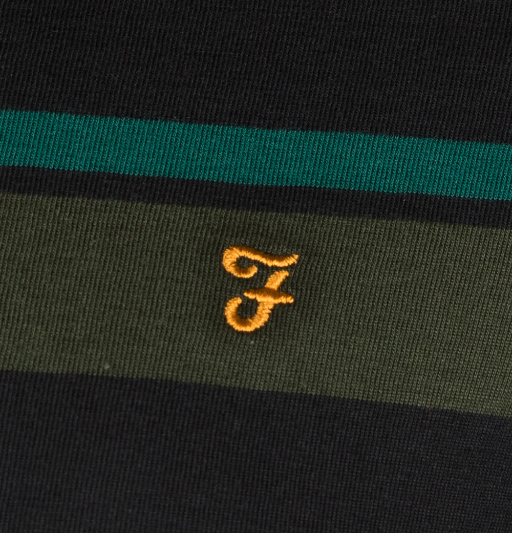Farah Agawan Stripe T-Shirt Black - Image 4