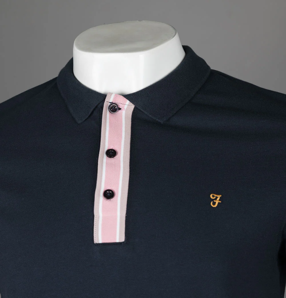 Farah Avalon Polo Shirt True Navy - Image 3