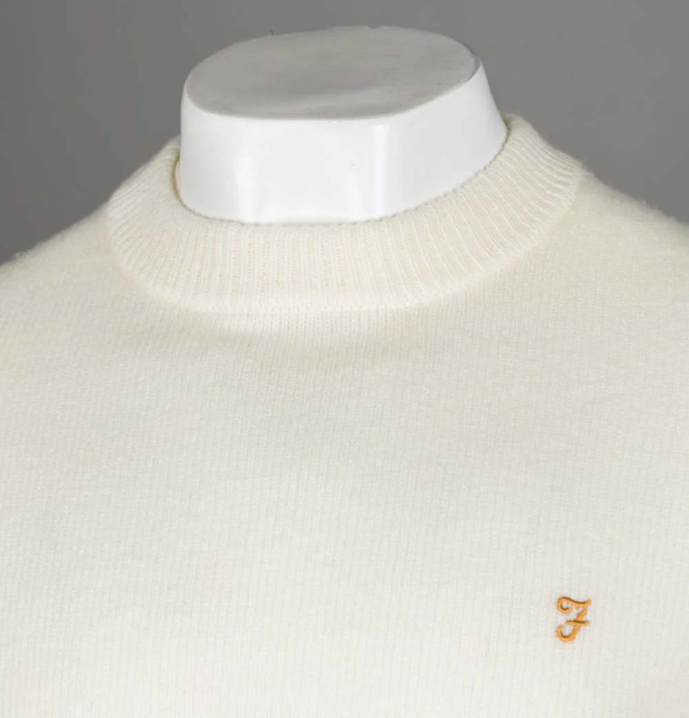 Farah Birchall Lambswool Jumper Ecru - Image 3