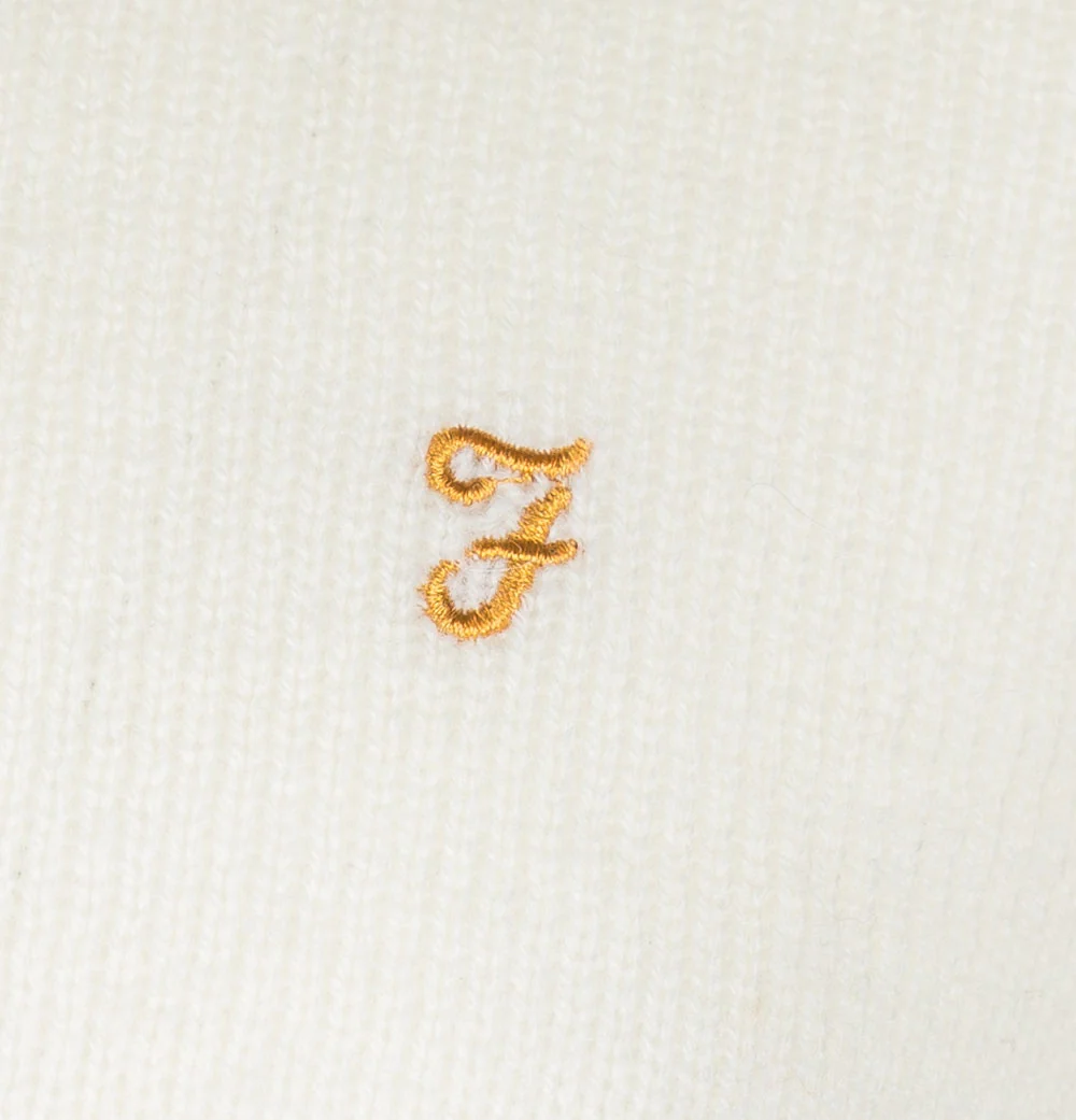 Farah Birchall Lambswool Jumper Ecru - Image 4