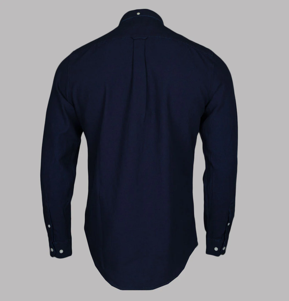 Farah Brewer Indigo Slim Fit Shirt Mid Indigo - Image 2
