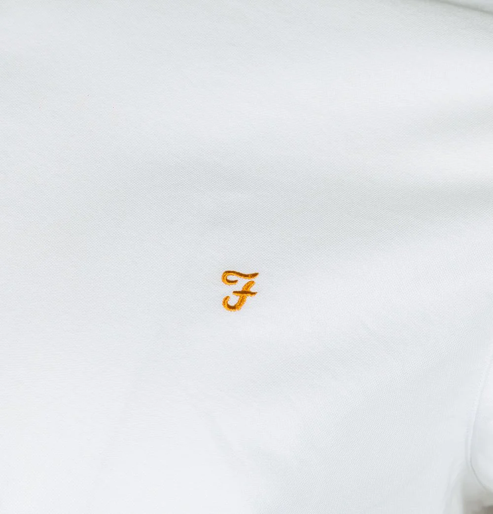 Farah Brewer Slim Fit Grandad Collar Shirt White - Image 4