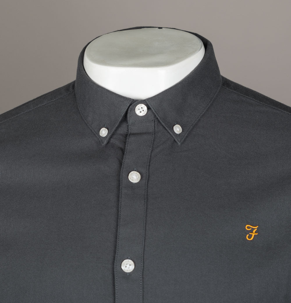 Farah Brewer Slim Fit Oxford Shirt Farah Grey - Image 3