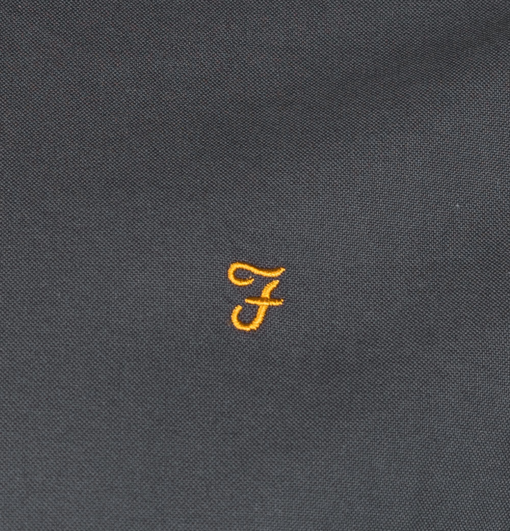 Farah Brewer Slim Fit Oxford Shirt Farah Grey - Image 4