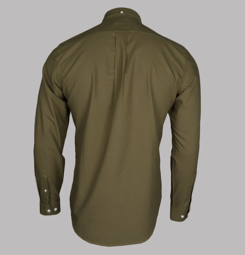Farah Brewer Slim Fit Oxford Shirt Khaki - Image 2
