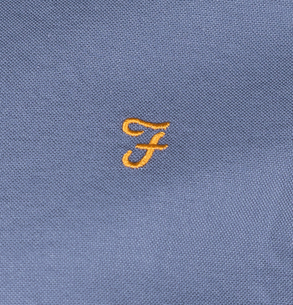 Farah Brewer Slim Fit Oxford Shirt Battleship Blue - Image 4