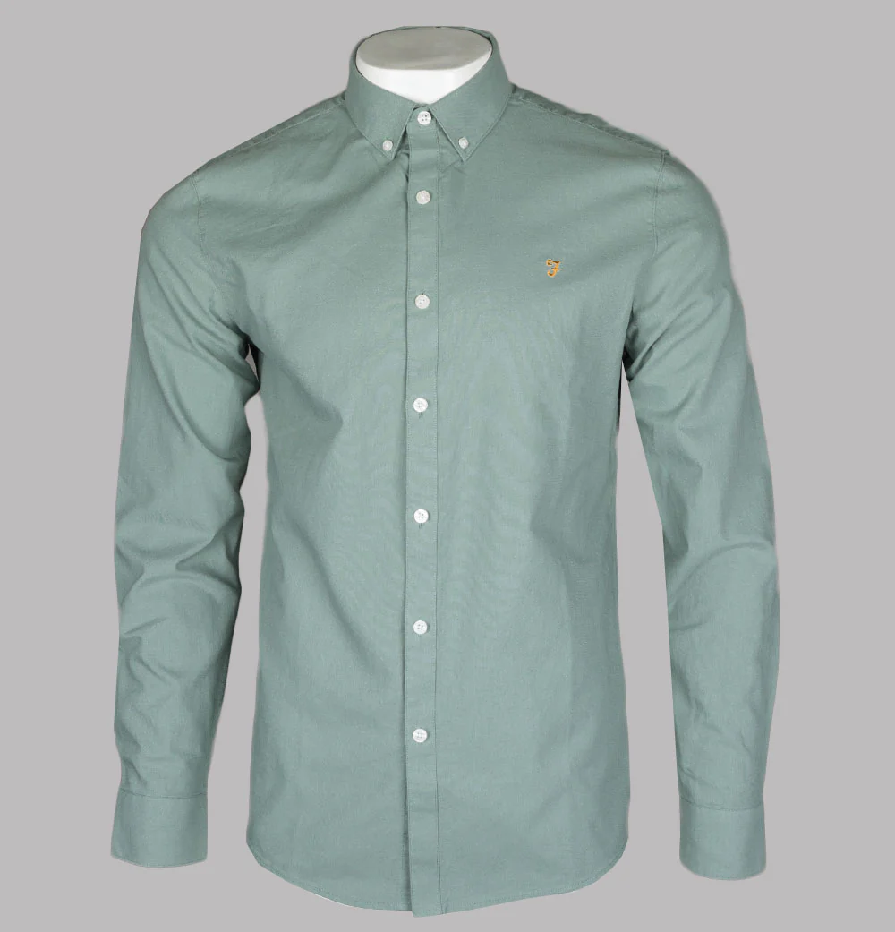 Farah Brewer Slim Fit Oxford Shirt Lily Pad