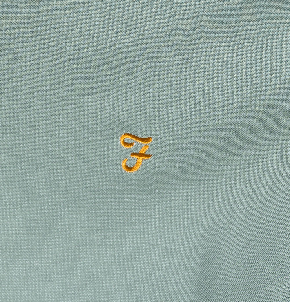 Farah Brewer Slim Fit Oxford Shirt Lily Pad - Image 4
