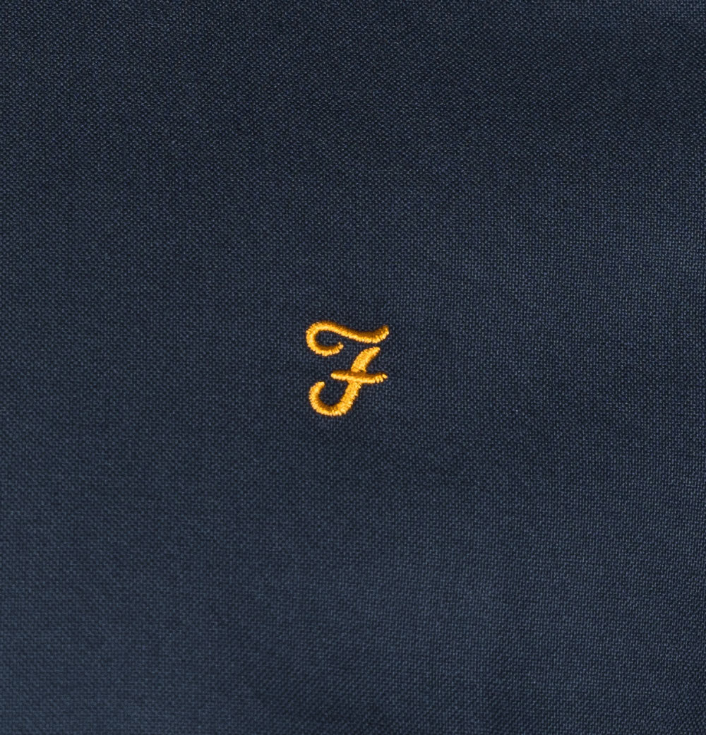 Farah Brewer Slim Fit Oxford Shirt Navy Blue - Image 4