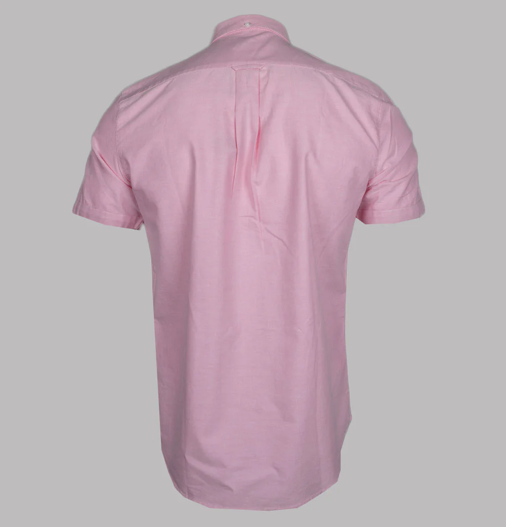 Farah Brewer Slim Fit S/S Oxford Shirt Coral Pink - Image 2