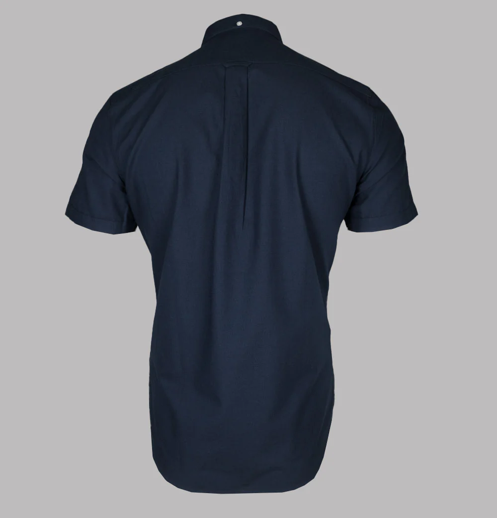 Farah Brewer Slim Fit S/S Oxford Shirt Navy - Image 2