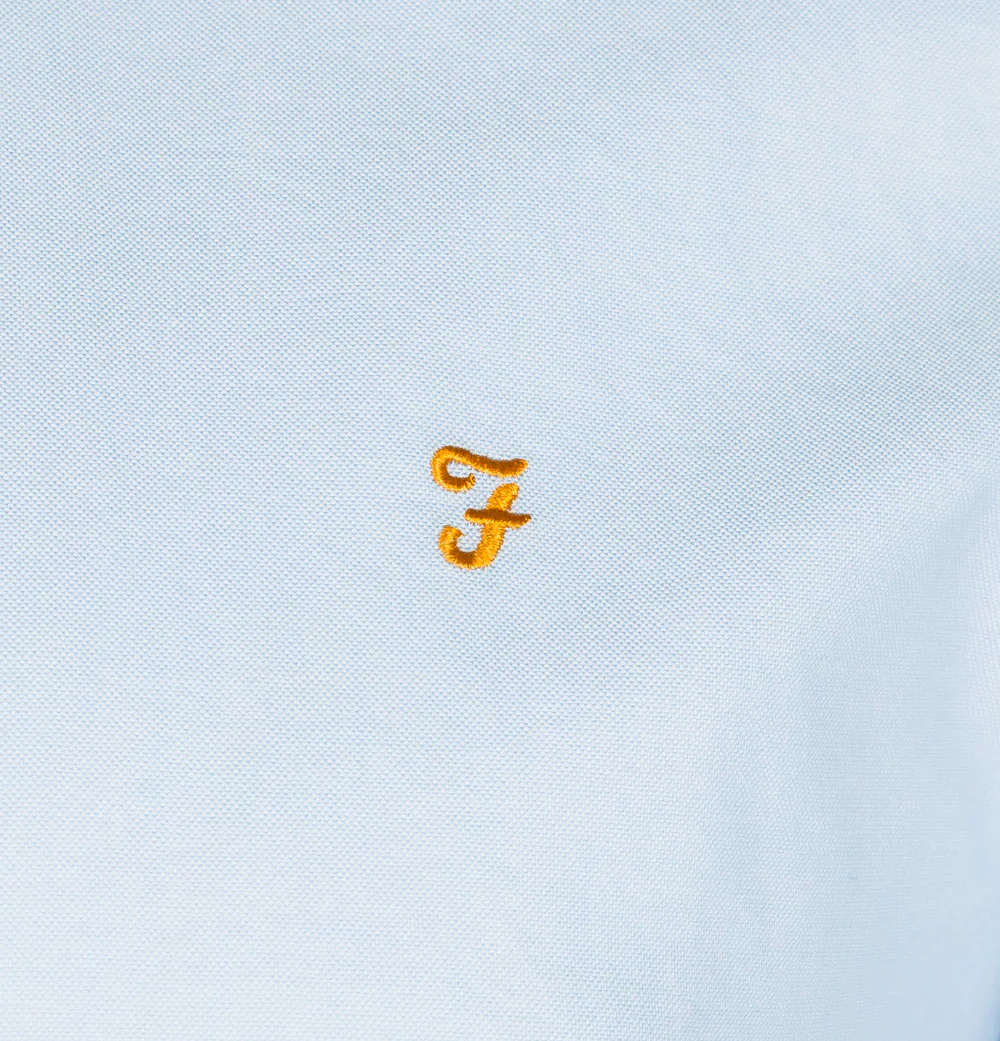 Farah Brewer Slim Fit S/S Oxford Shirt Sky Blue - Image 4