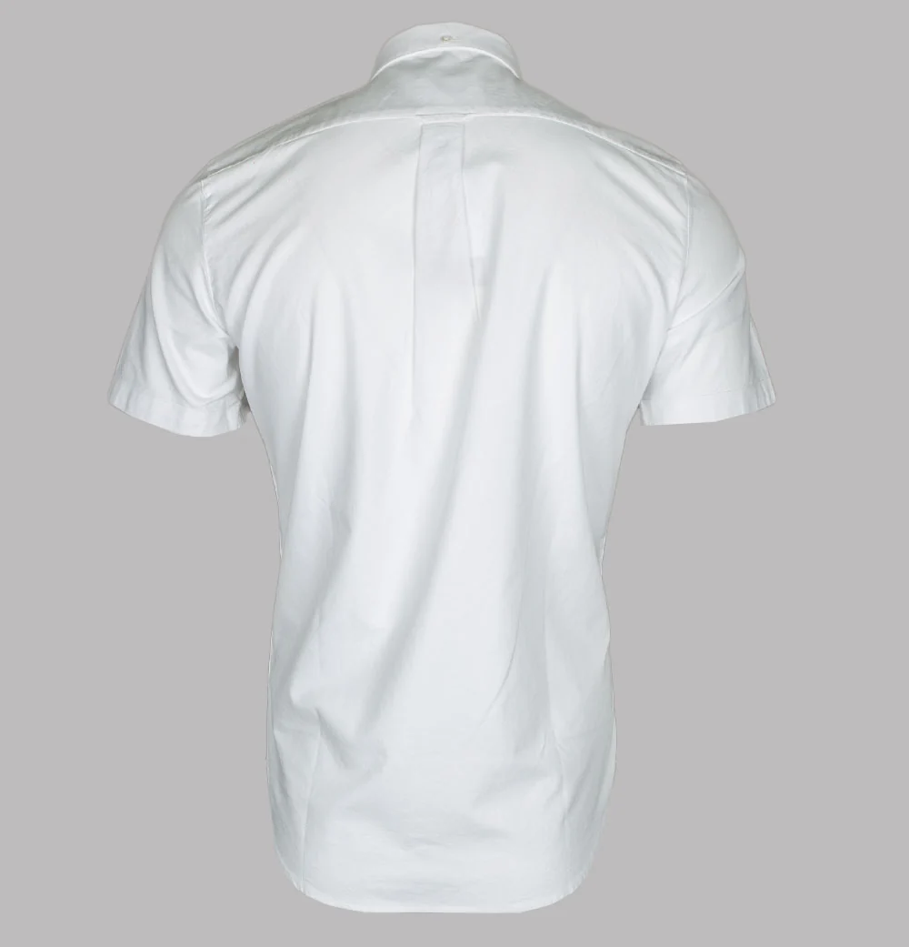 Farah Brewer Slim Fit S/S Oxford Shirt White - Image 2