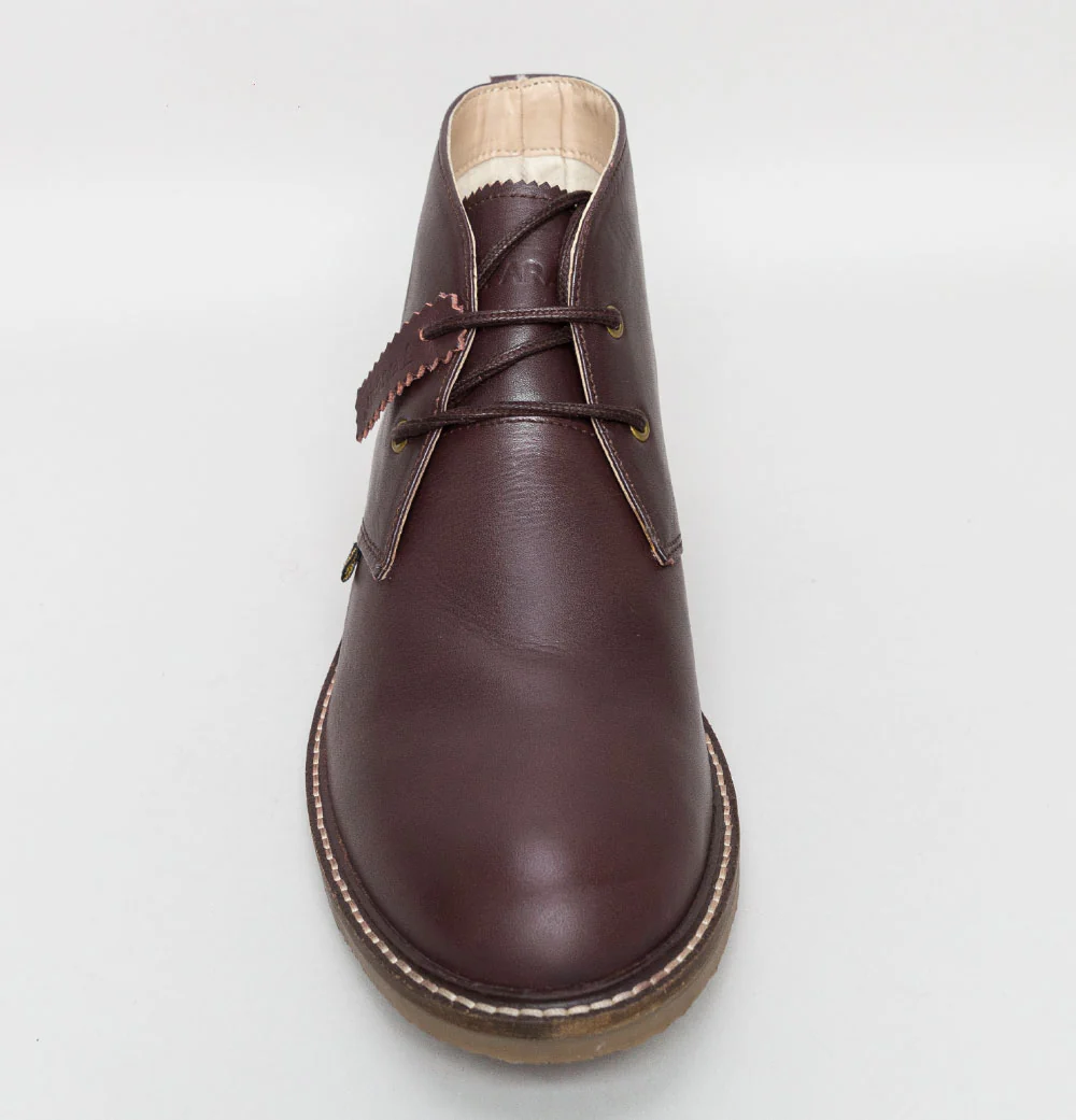 Farah Briggs Leather Mid Boots Oxblood - Image 3