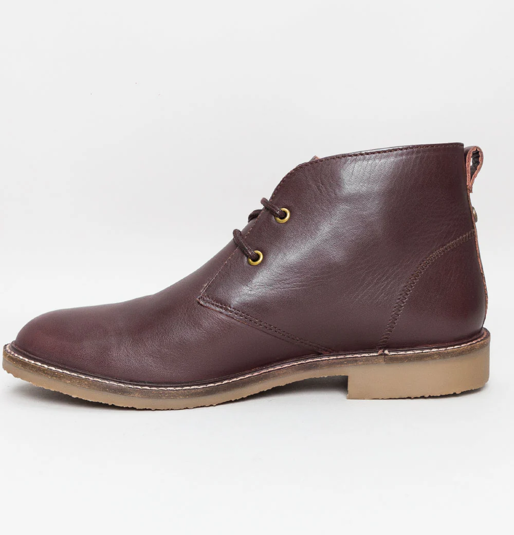Farah Briggs Leather Mid Boots Oxblood - Image 4