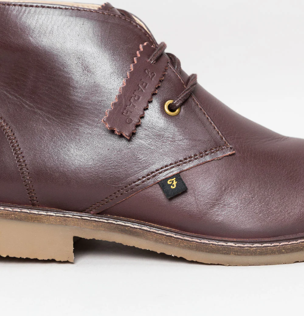Farah Briggs Leather Mid Boots Oxblood - Image 6