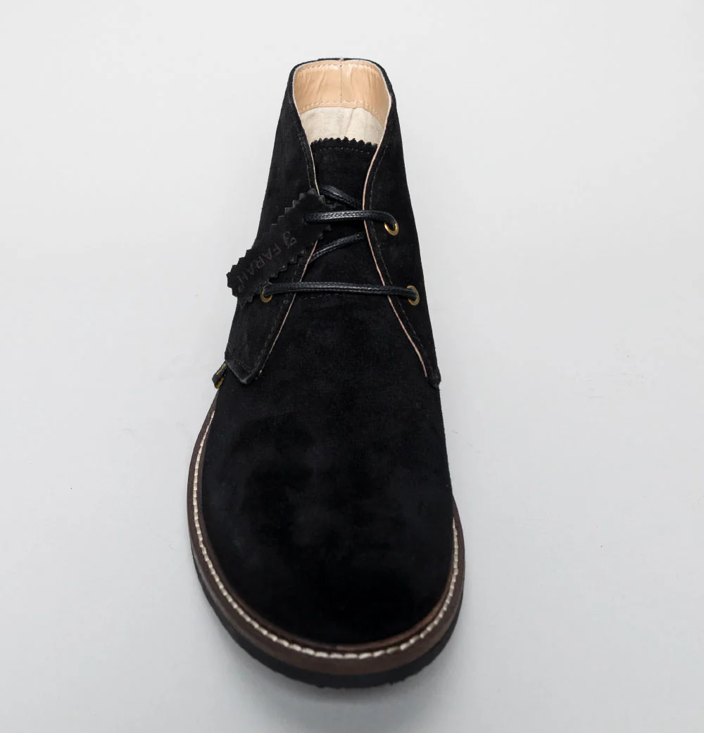 Farah Briggs Suede Desert Boots Black Mono - Image 3