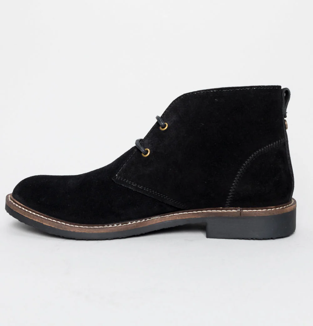 Farah Briggs Suede Desert Boots Black Mono - Image 4