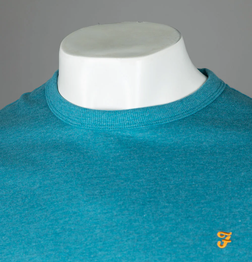 Farah Danny S/S T-Shirt Marina Blue Marl - Image 3