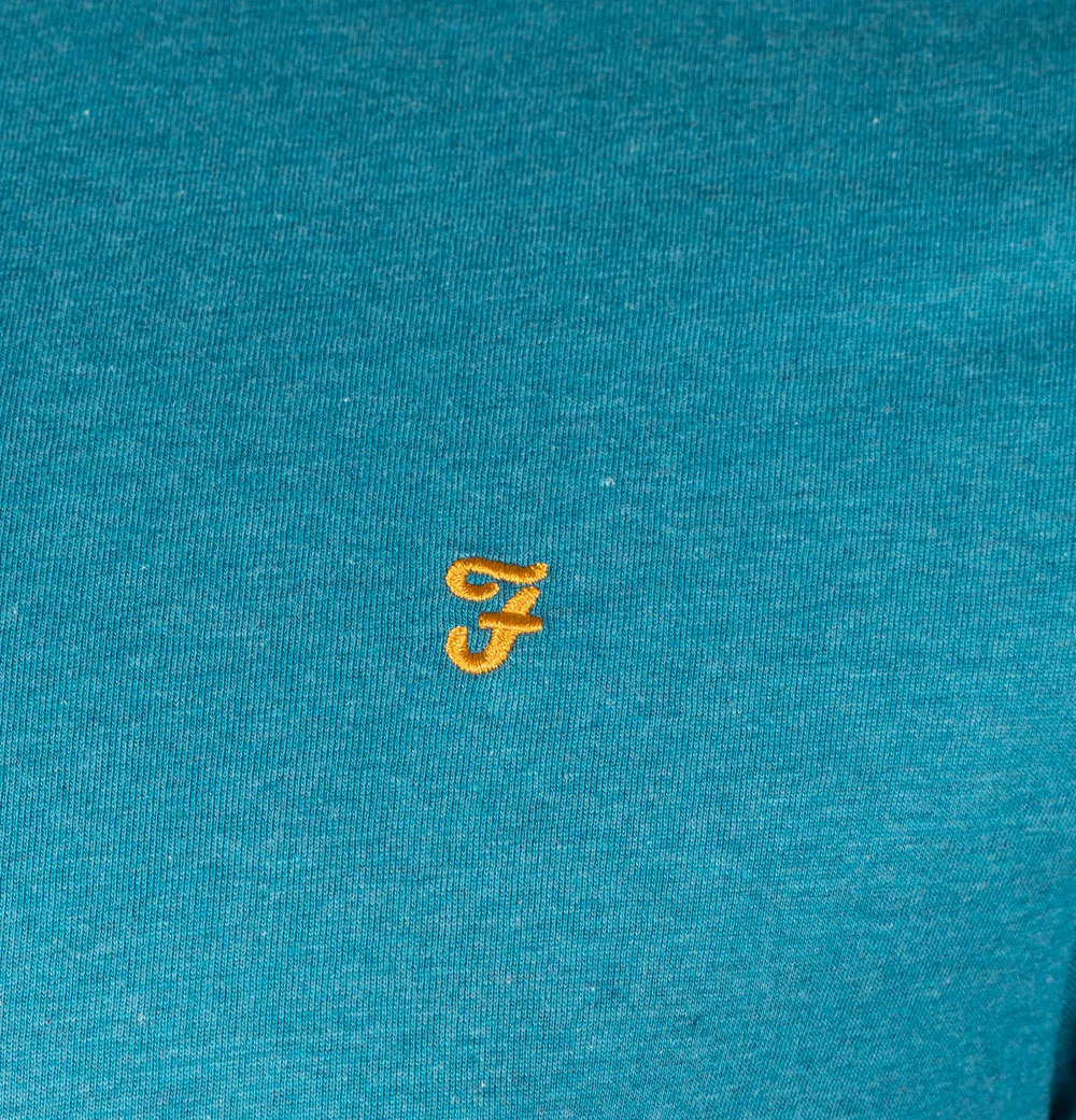 Farah Danny S/S T-Shirt Marina Blue Marl - Image 4