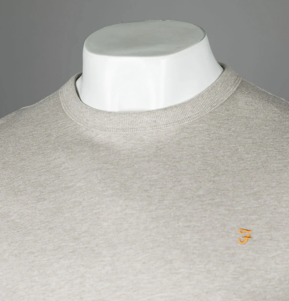 Farah Danny S/S T-Shirt Smoky Brown Marl - Image 3