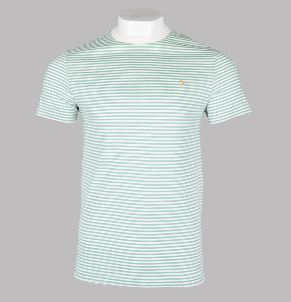 Farah Daytona Striped T-Shirt Jade Green