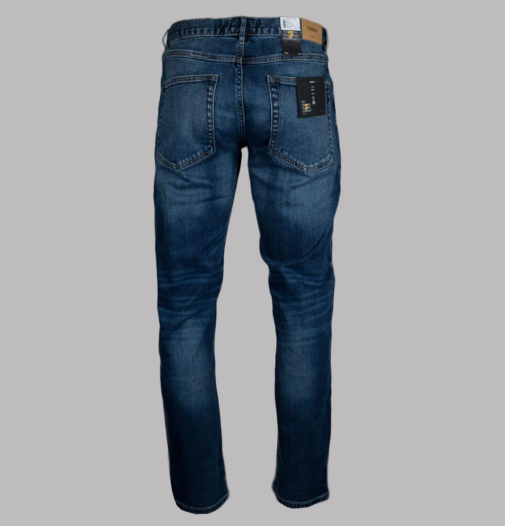 Farah Elm Stretch Slim Fit Jeans Worn Rinse - Image 3