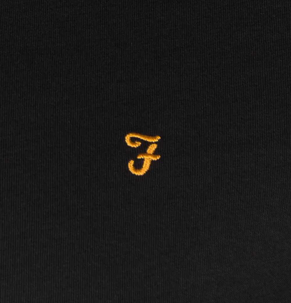 Farah Groves Ringer T-Shirt Black - Image 3