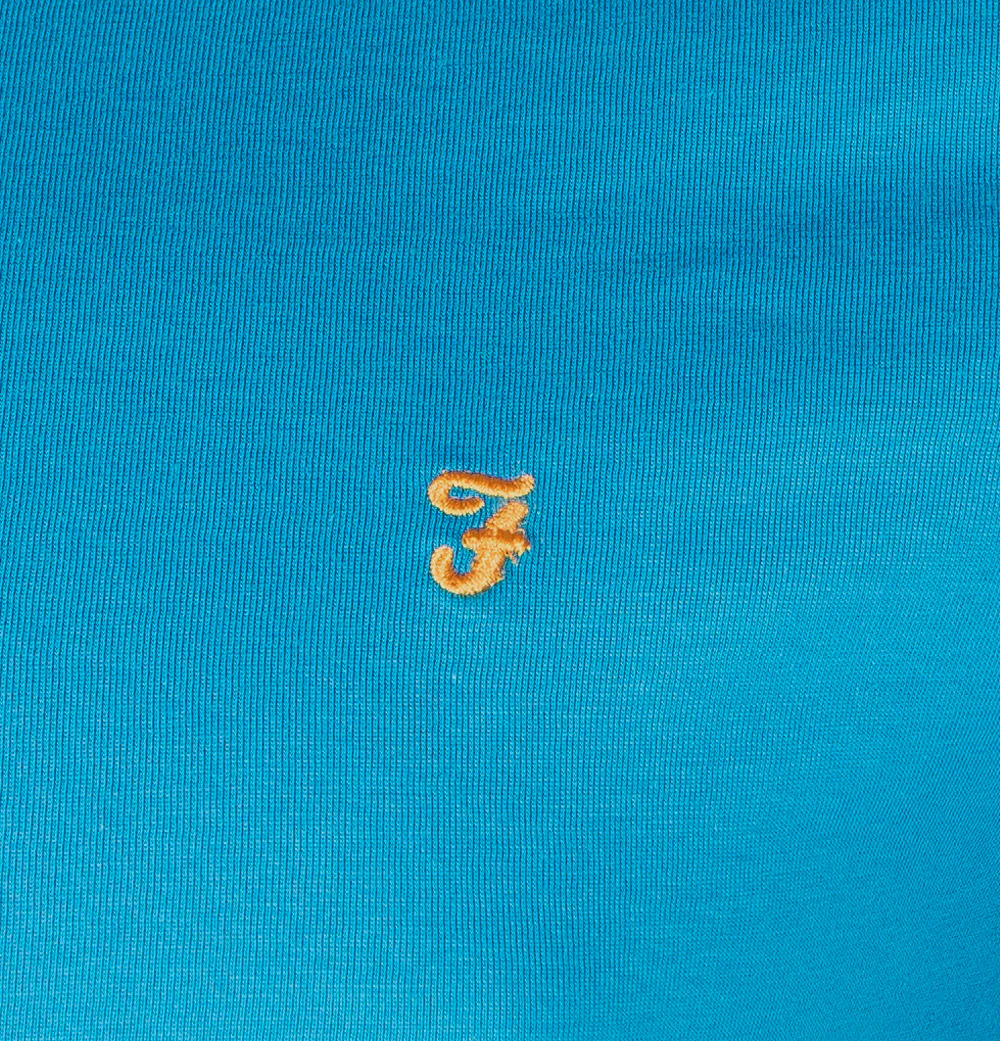 Farah Groves Ringer T-Shirt Blue Opal - Image 4
