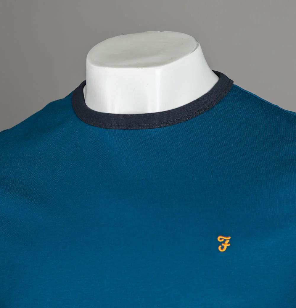 Farah Groves Ringer T-Shirt Sailor Blue - Image 3