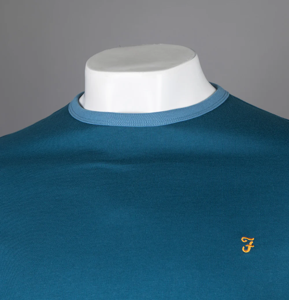 Farah Groves Ringer T-Shirt Saxe - Image 5