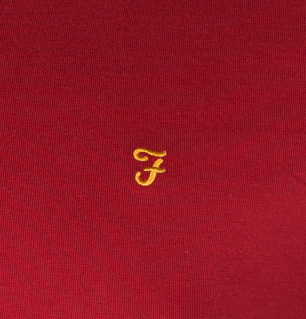 Farah Groves Ringer T-Shirt Vermillion - Image 4