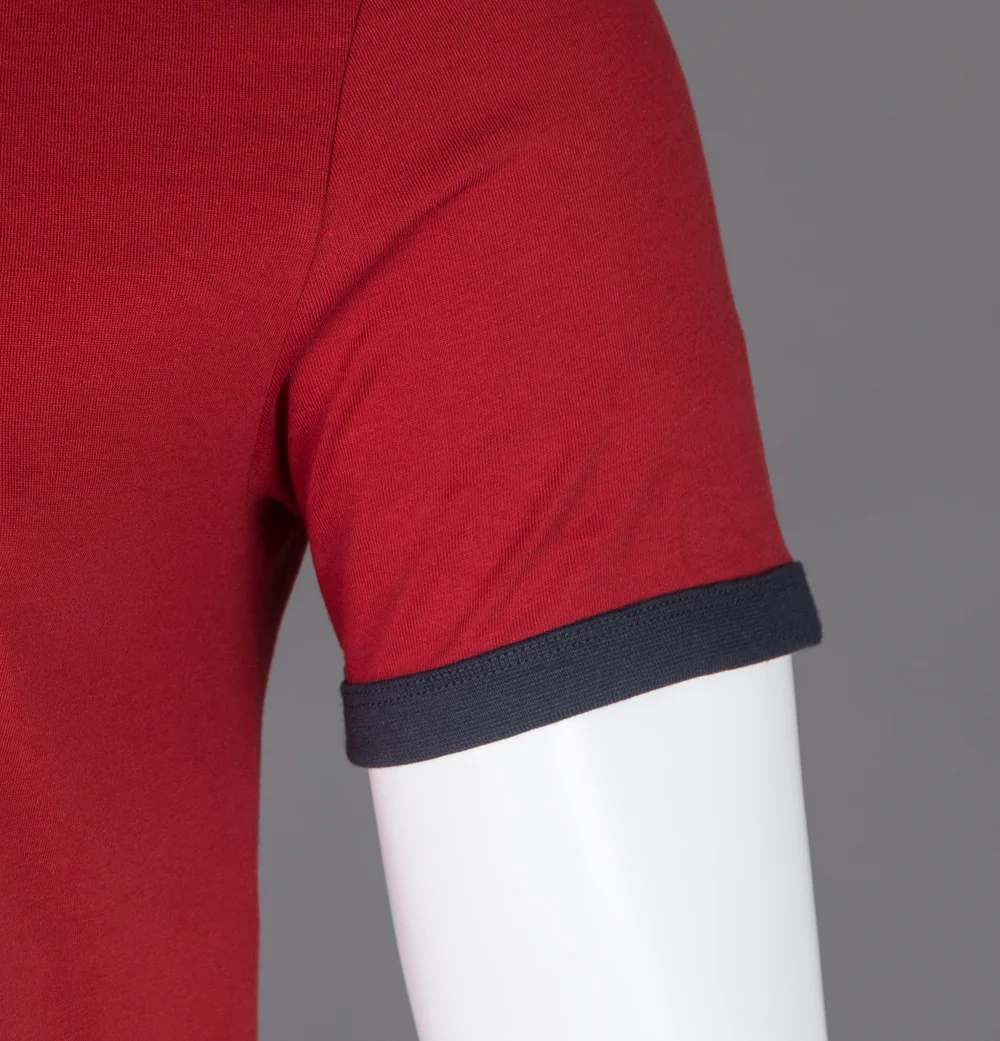 Farah Groves Ringer T-Shirt Vermillion - Image 5
