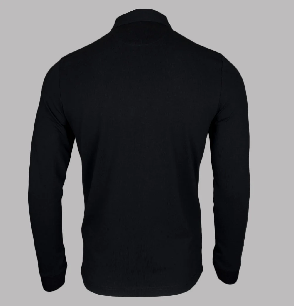 Farah Haslam Slim Fit LS Polo Shirt Black - Image 2