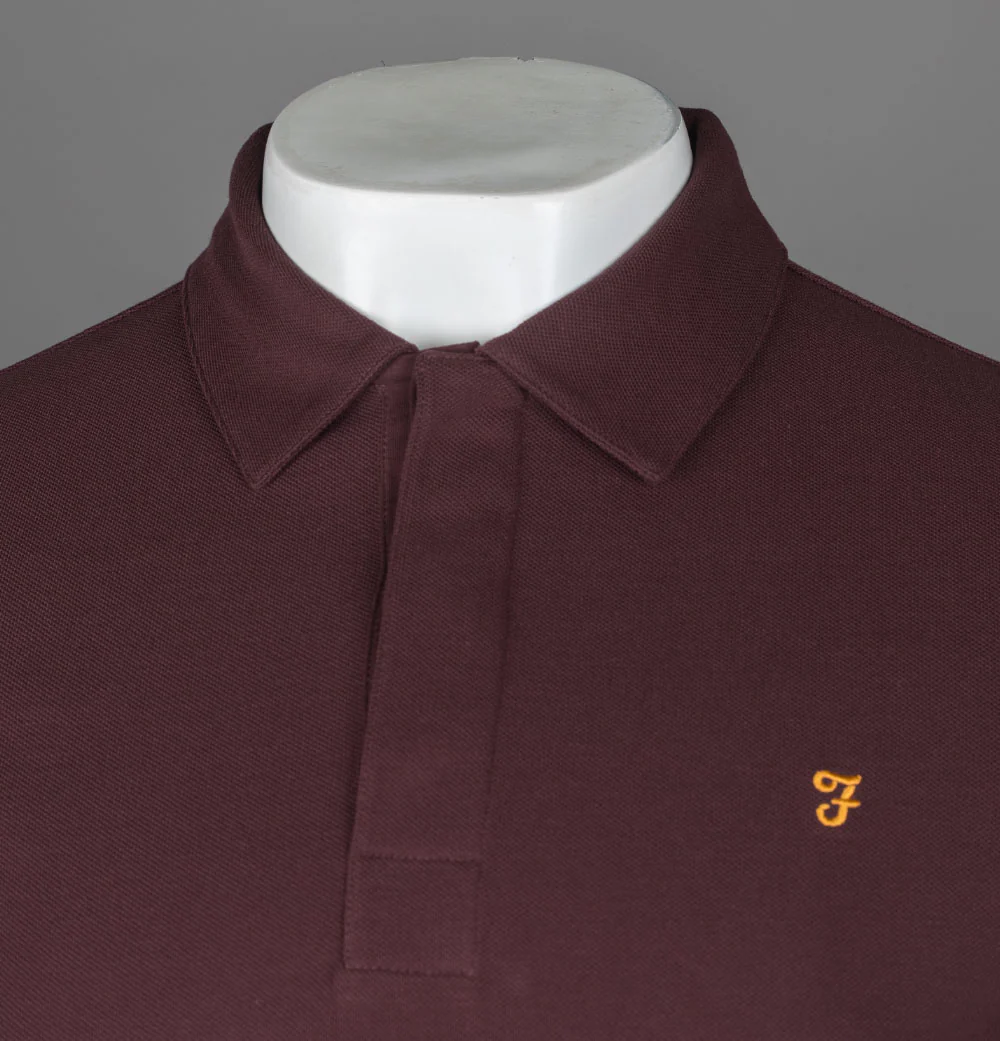 Farah Haslam Slim Fit LS Polo Shirt Farah Red - Image 3