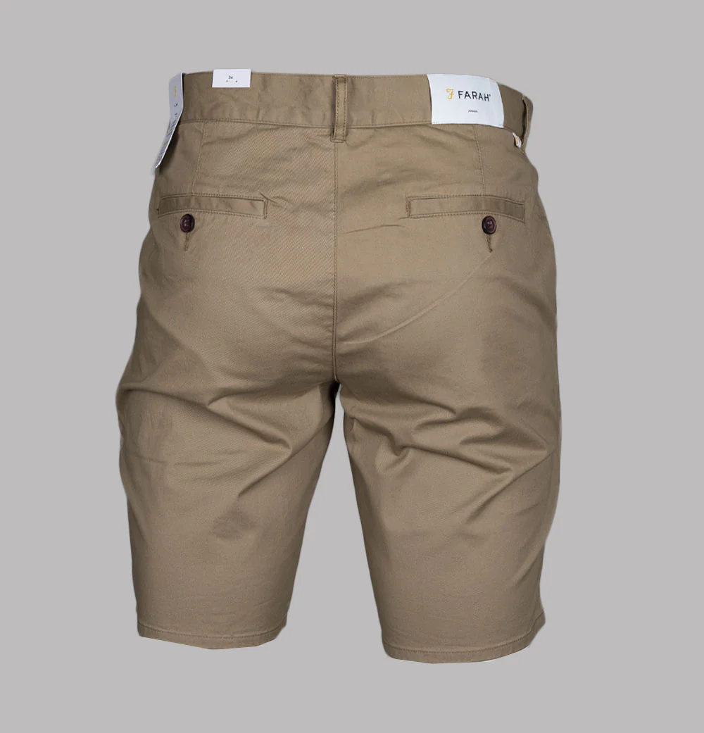 Farah Hawk Twill Chino Shorts Beige - Image 2
