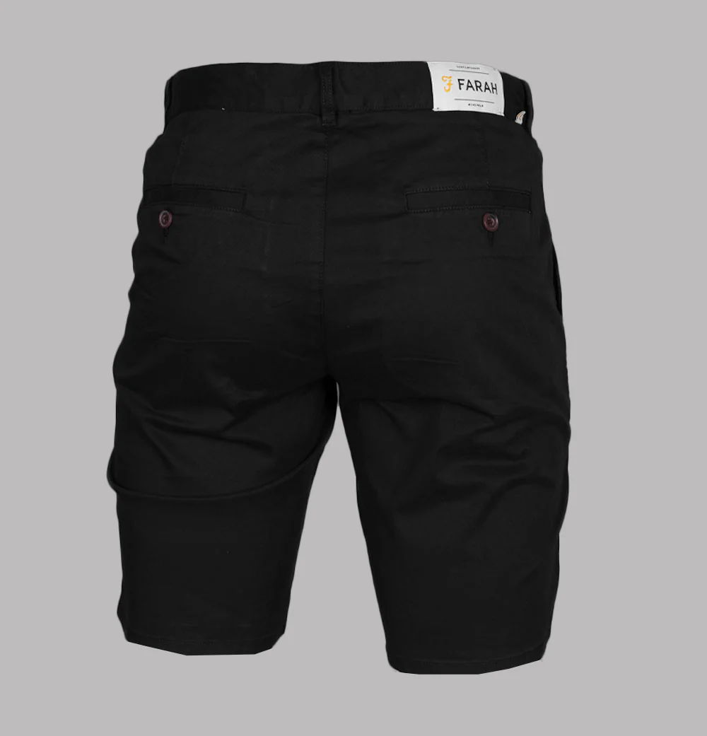 Farah Hawk Twill Chino Shorts Black - Image 2
