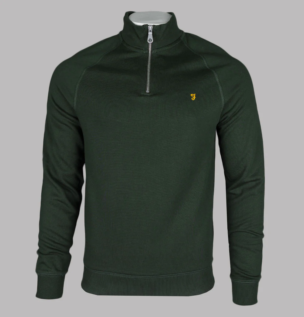 Farah Jim 1/4 Zip Sweatshirt Evergreen