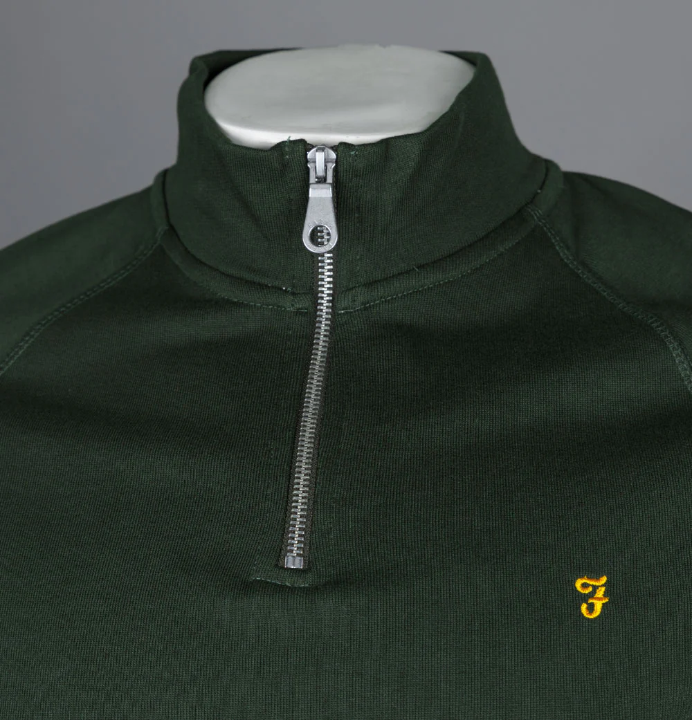 Farah Jim 1/4 Zip Sweatshirt Evergreen - Image 3
