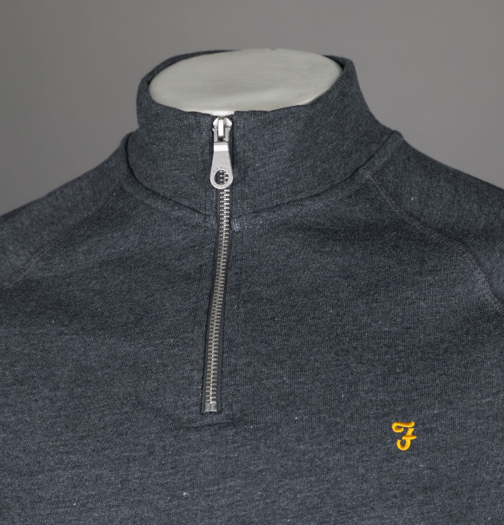 Farah Jim 1/4 Zip Sweatshirt Grey Marl - Image 3