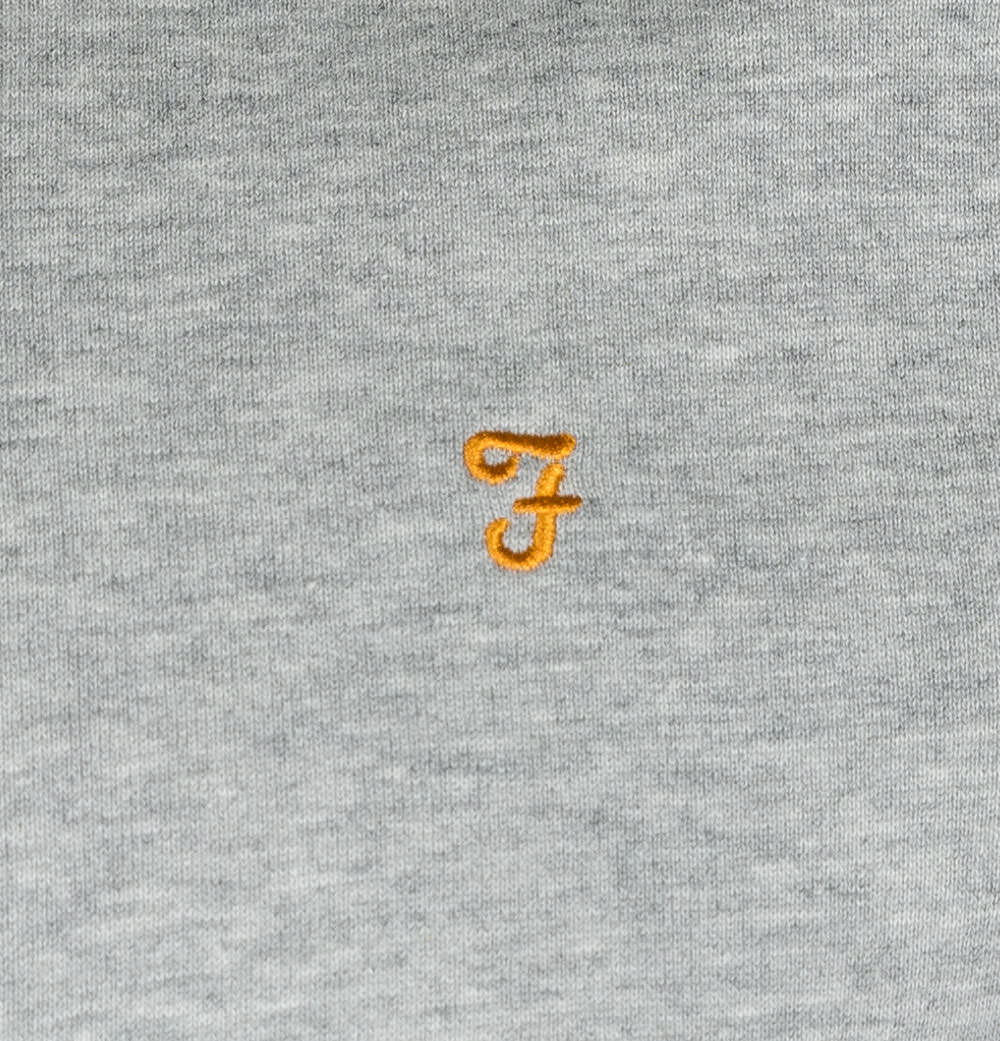 Farah Jim 1/4 Zip Sweatshirt Light Grey Marl - Image 4