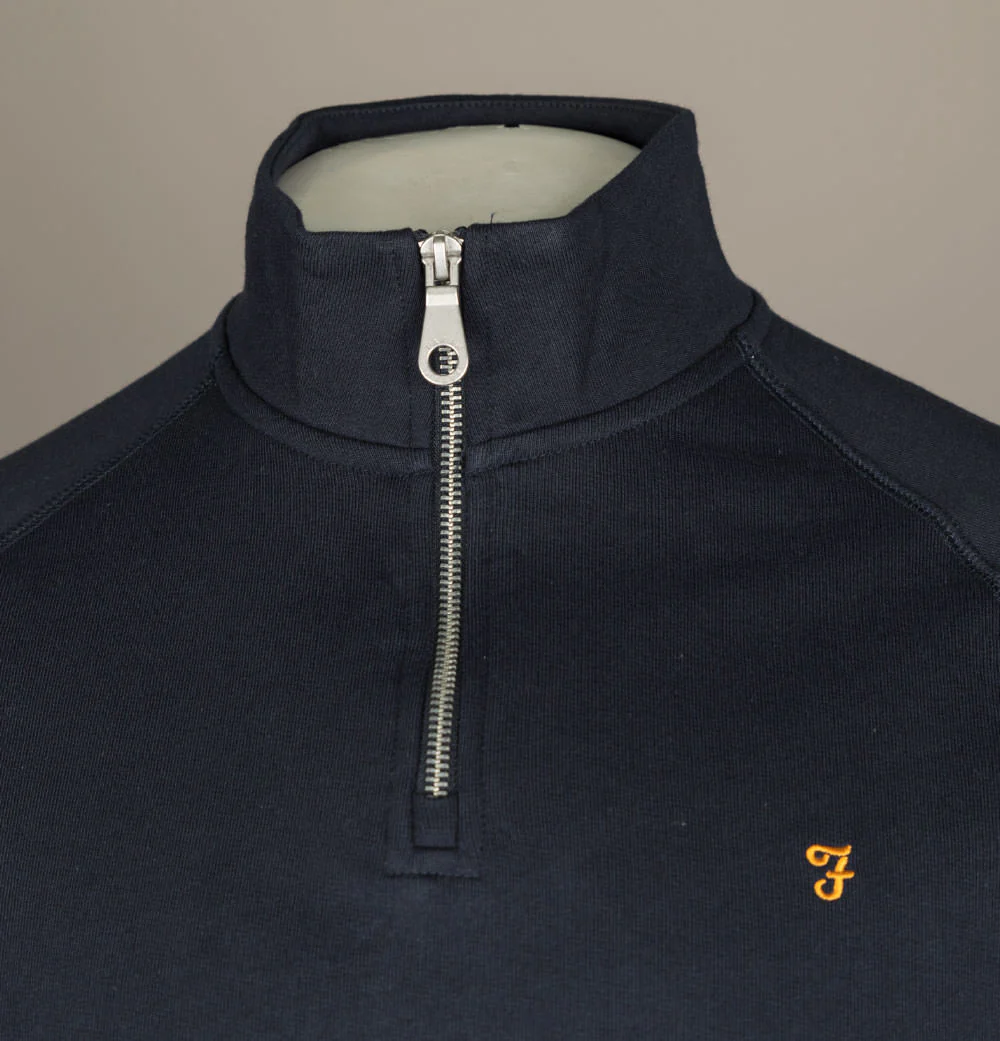 Farah Jim 1/4 Zip Sweatshirt True Navy - Image 3