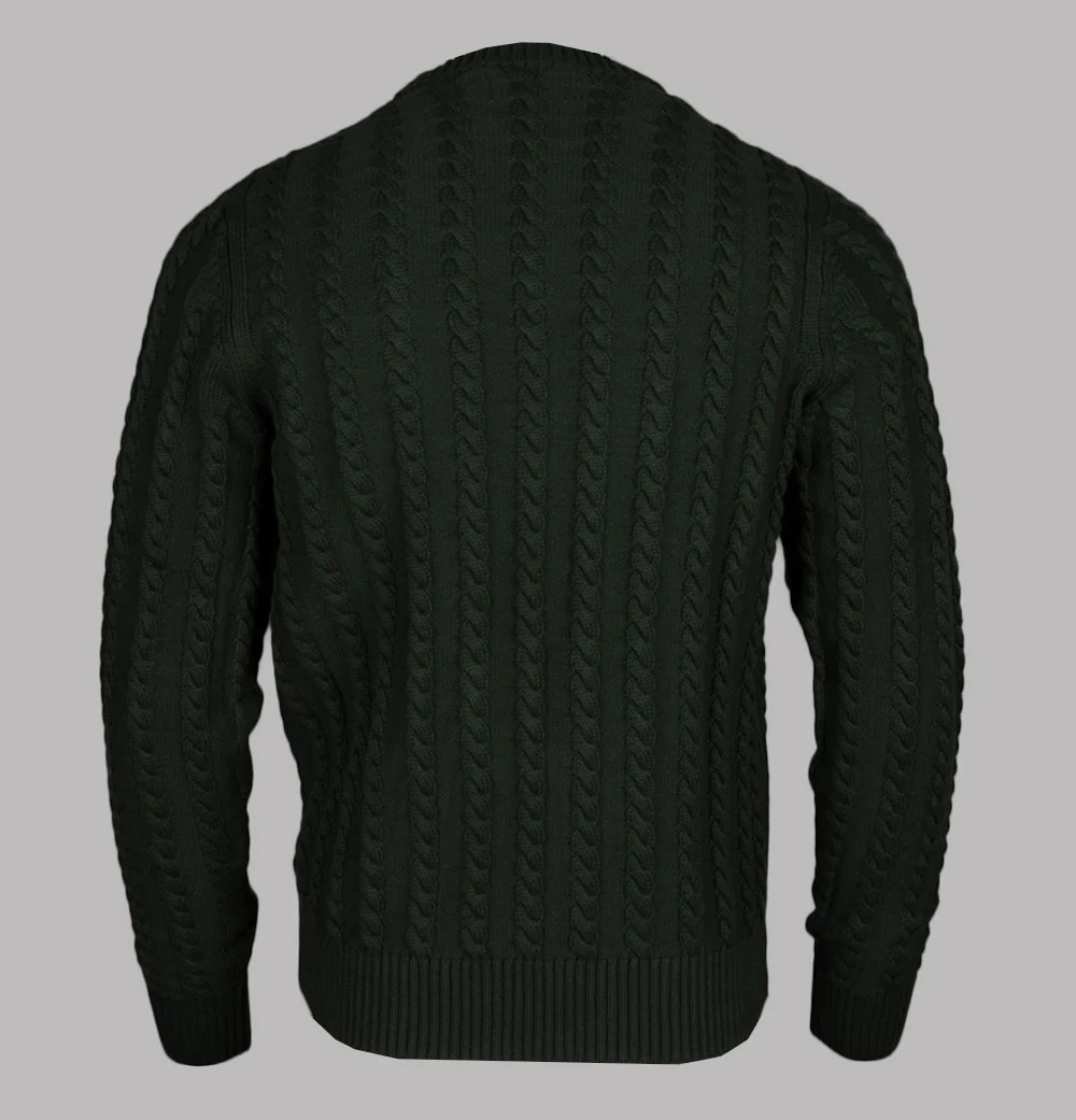 Farah Knight Cable Knit Sweater Evergreen - Image 2