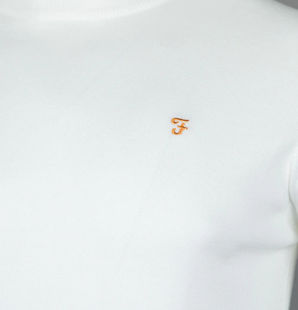 Farah Mullen Cotton Sweater Ecru - Image 4