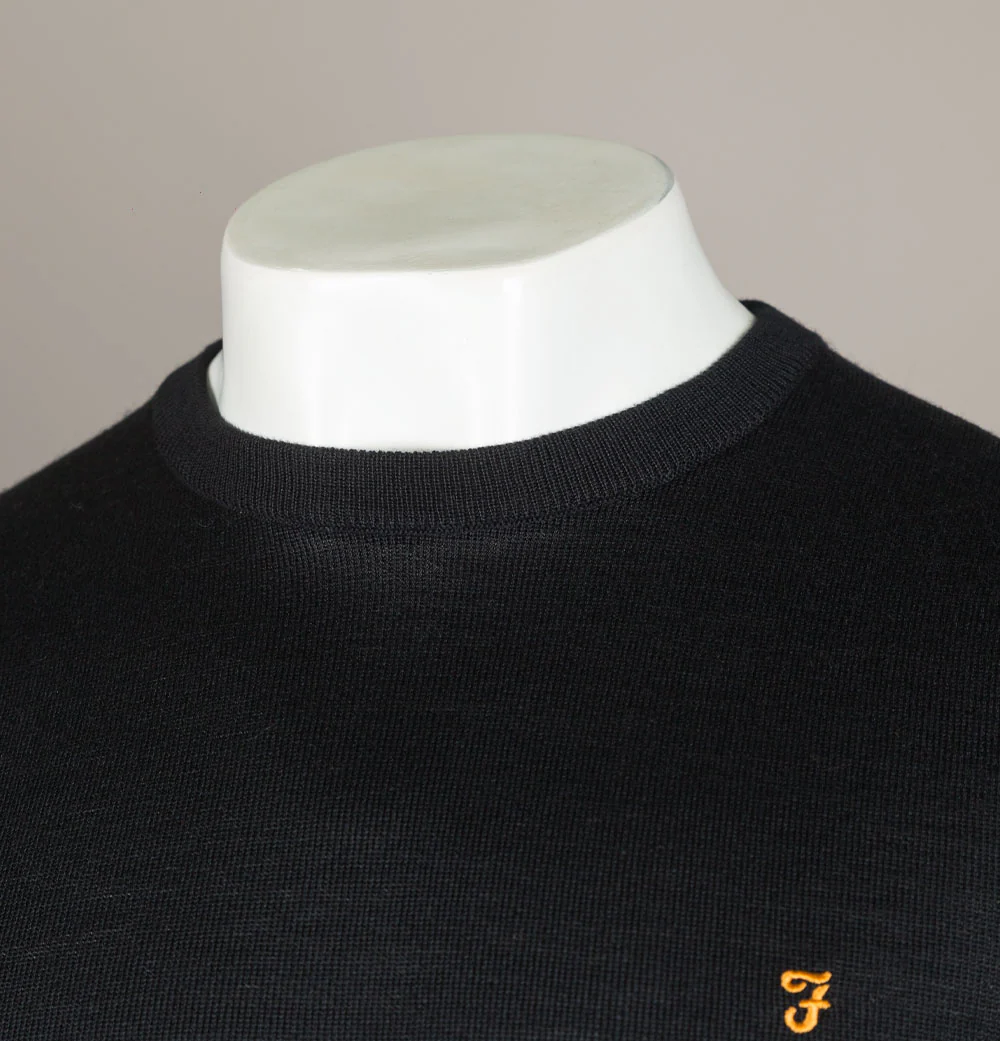 Farah Mullen Merino Wool Sweater Black - Image 3