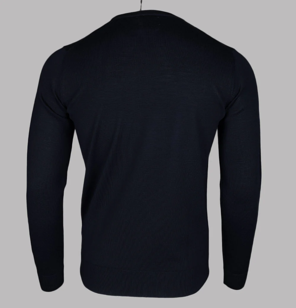Farah Mullen Merino Wool Sweater Navy - Image 2