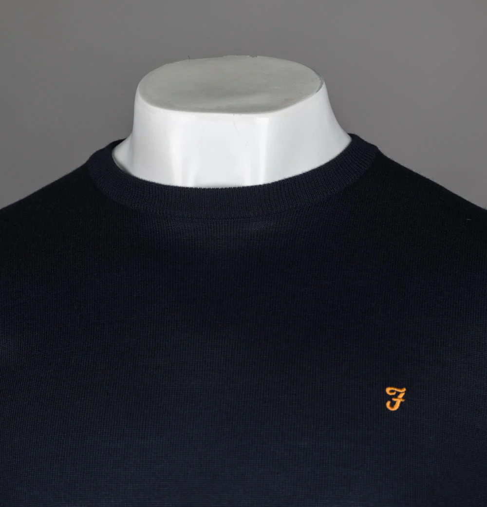 Farah Mullen Merino Wool Sweater Navy - Image 3