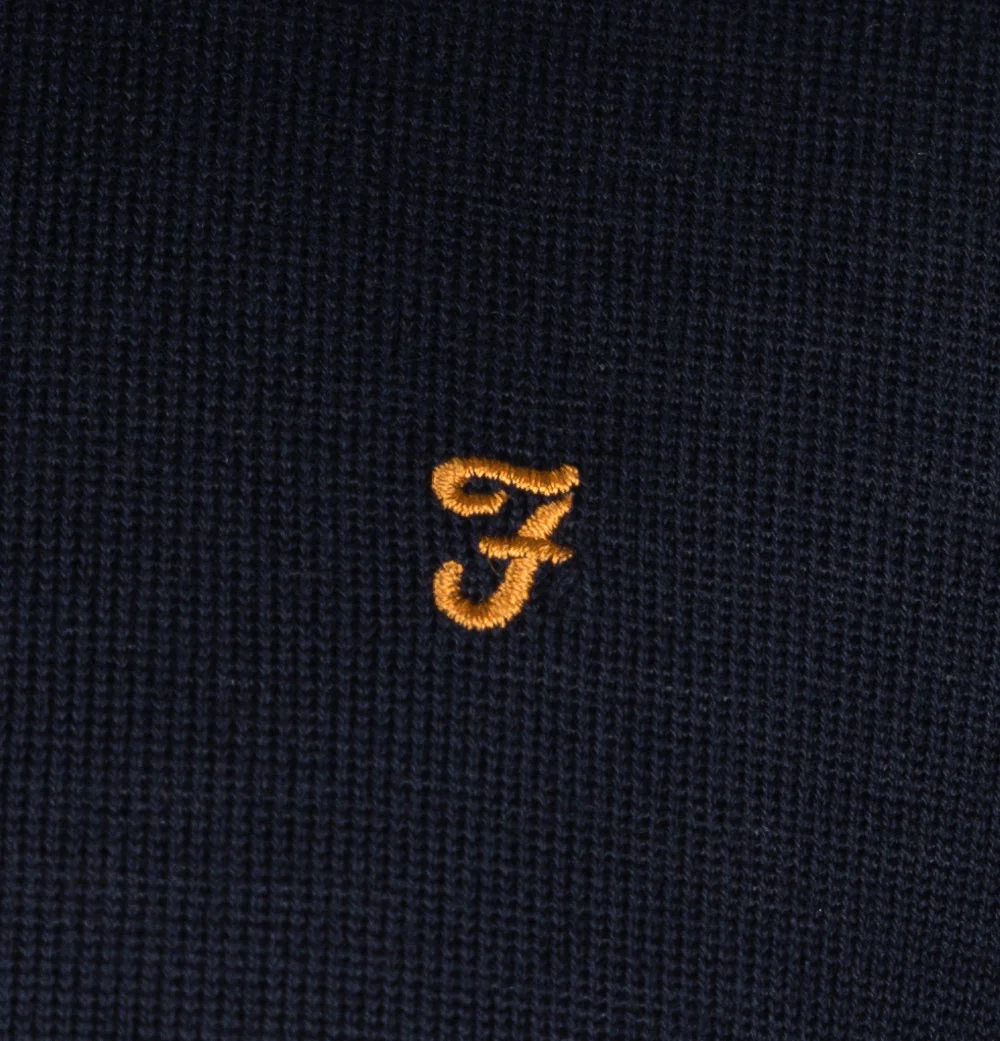 Farah Mullen Merino Wool Sweater Navy - Image 4