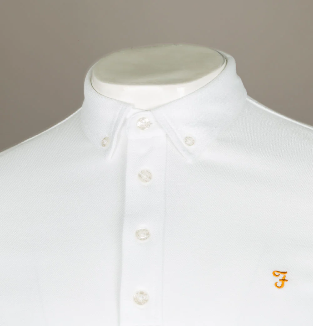Farah Ricky SS Polo Shirt White - Image 3